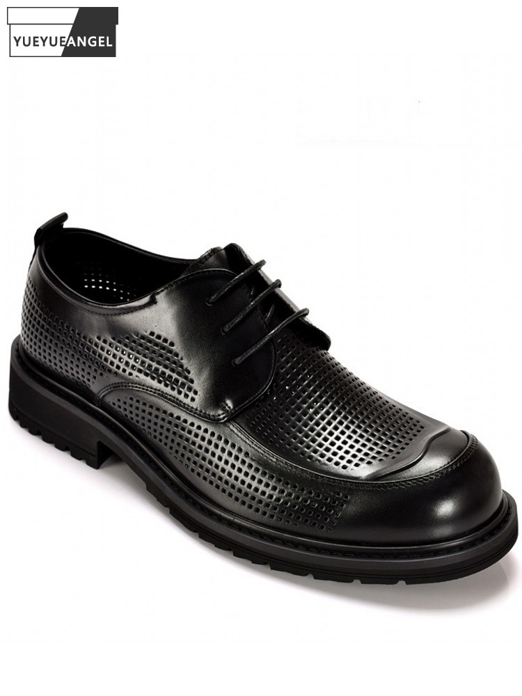 Leather Work Outfit - Zapatos de vestir de trabajo transpirables