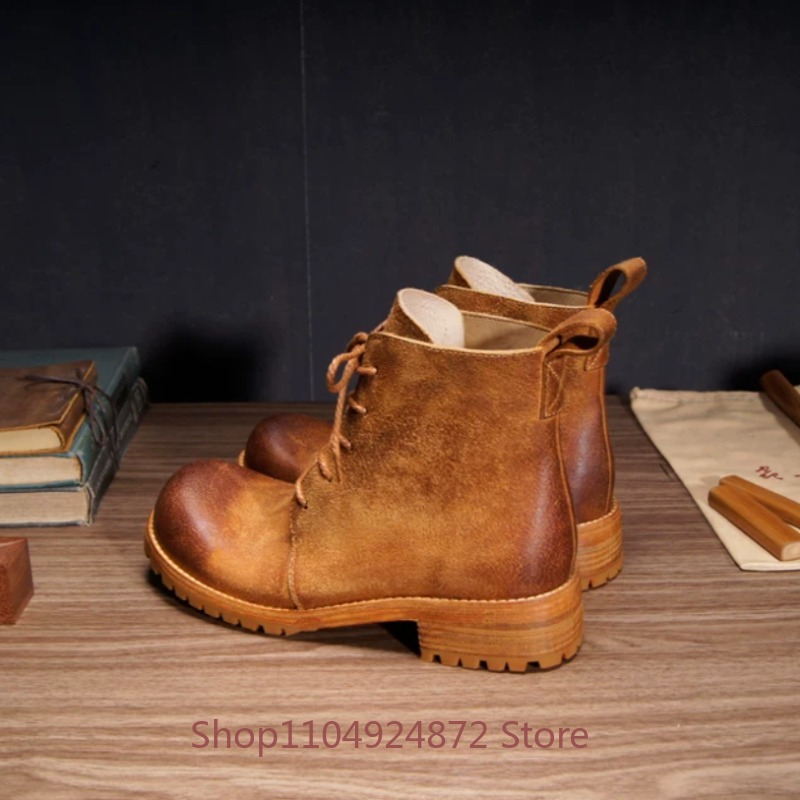 Leather Work Western - Botas de Desierto Retro Hechas a