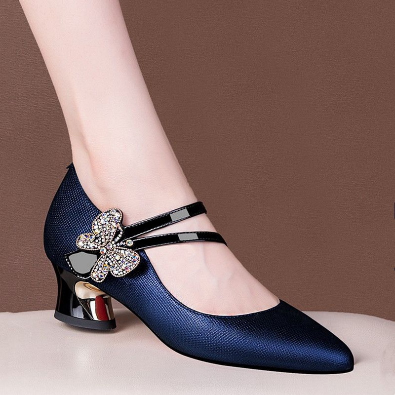 FHC tacones medios de cuero po - Leather Work Outfit reseña y precio