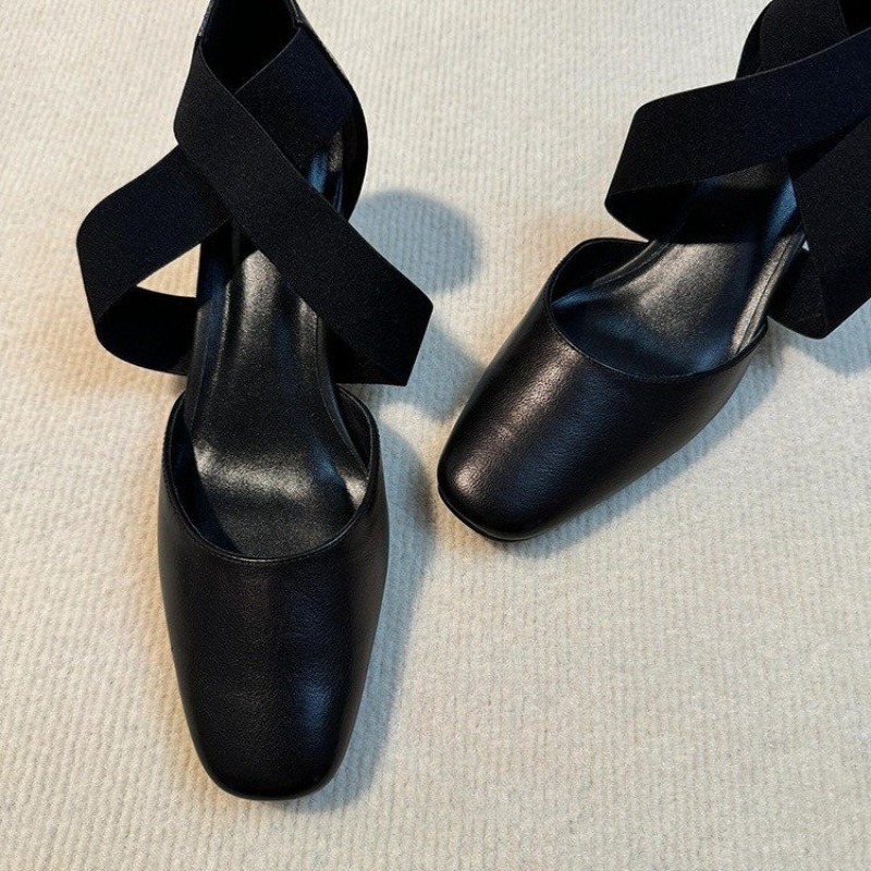 Sandalias de tacón cuadrado co - Leather Work Outfit reseña y precio