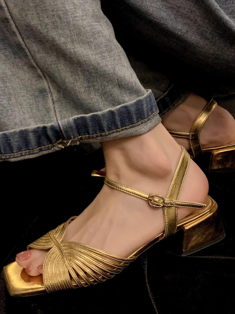 Sandalias elegantes de tacón a - Leather Work Outfit reseña y precio